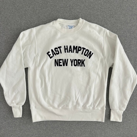 Champion Other - Champion Reverse Weave Mens Medium White East Hampton New York Crewneck Sweater